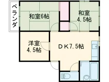 今津サンハイツC棟(3DK/2階)の間取り写真
