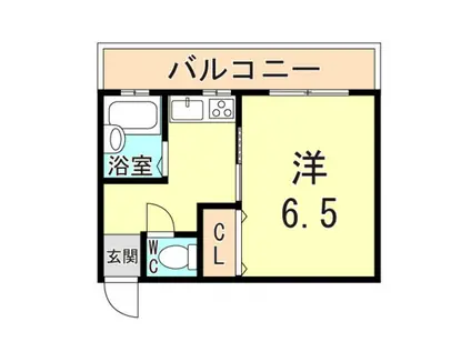 クリスタルハイツ三宮(1K/3階)の間取り写真