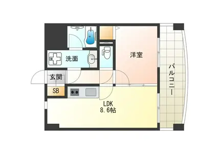 サンメゾン玉川(1LDK/2階)の間取り写真