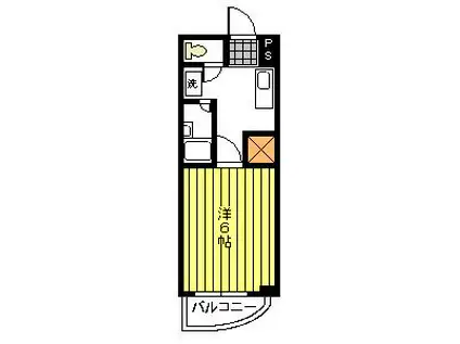 グランドール春日原(1K/2階)の間取り写真