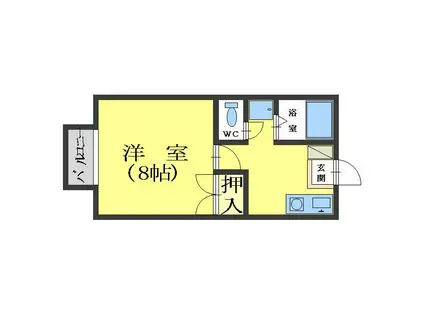 ラルジュNII(1K/1階)の間取り写真