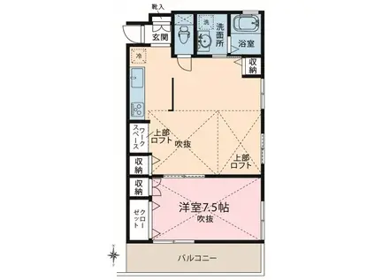 クレスト永井(1LDK/2階)の間取り写真