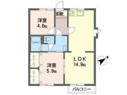 ロワイムハラカワ(3DK/2階)の間取り写真