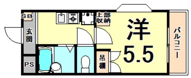クリスタルカーサII(1K/1階)の間取り写真