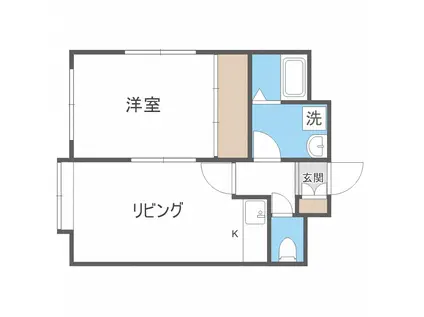 ALLEZ麻生(1LDK/3階)の間取り写真
