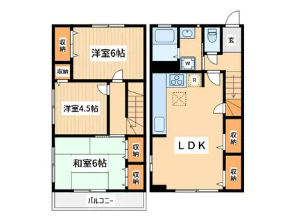ML府中アパート1(3LDK/1階)の間取り写真