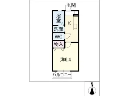 フォレストハイツ大須(1K/1階)の間取り写真