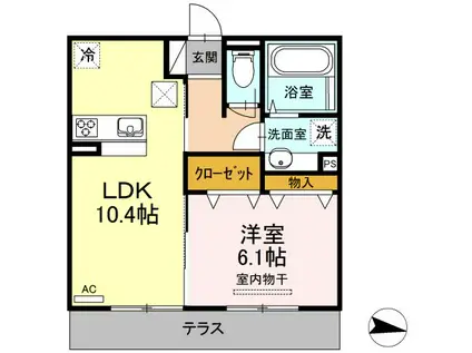 ユメタントピーノ A(1LDK/1階)の間取り写真