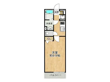 リブリ・竹島(1K/3階)の間取り写真