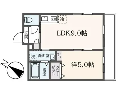 磯子区馬場町6番 計画(1LDK/2階)の間取り写真