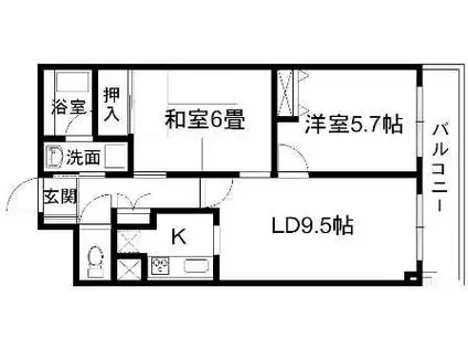 ヴィエンナーレ2000(2LDK/2階)の間取り写真