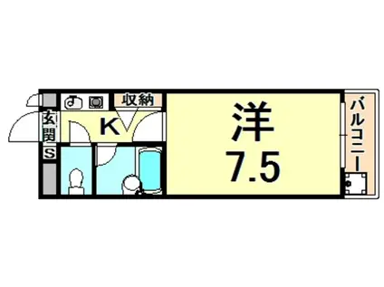 アパルト14(1K/3階)の間取り写真