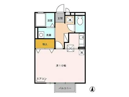 シャルム(ワンルーム/1階)の間取り写真