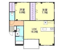 アメニティ水江(2LDK/2階)の間取り写真
