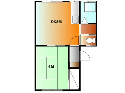 シャンポール菅原I(1DK/2階)の間取り写真