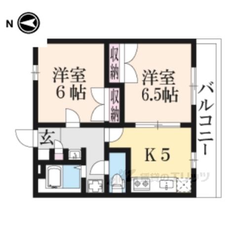 レオパレスOHI2(2DK/2階)の間取り写真