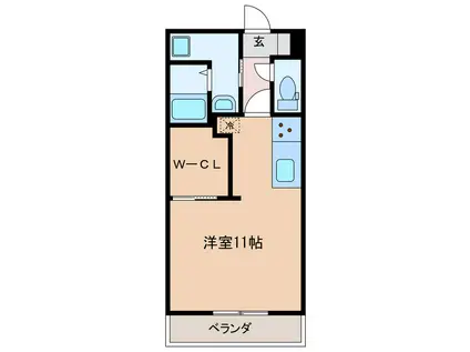 ルメルシエ(ワンルーム/2階)の間取り写真