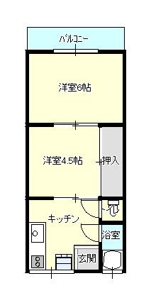 天神コーポ(2K/2階)の間取り写真