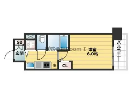 プレサンス上町台東平(1K/3階)の間取り写真