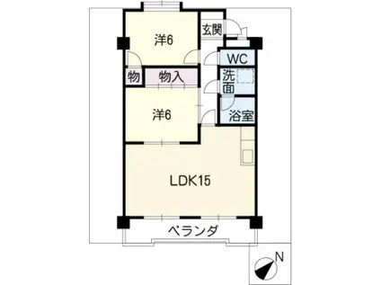 サンモール原(3DK/2階)の間取り写真