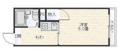 中央コーポ(1K/4階)の間取り写真