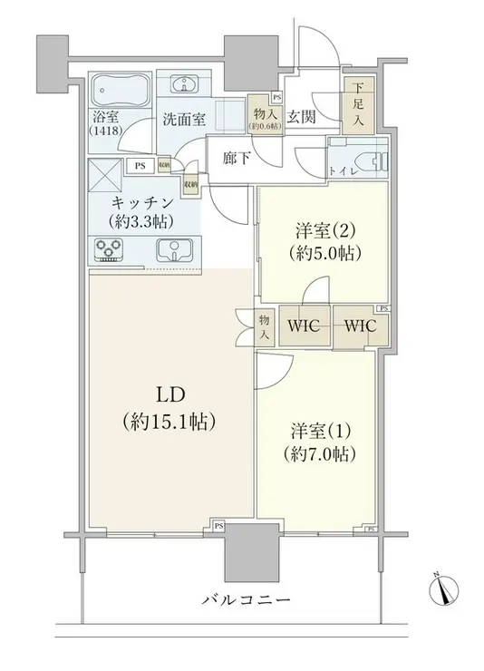 ブランズタワー芝浦 20階階 間取り