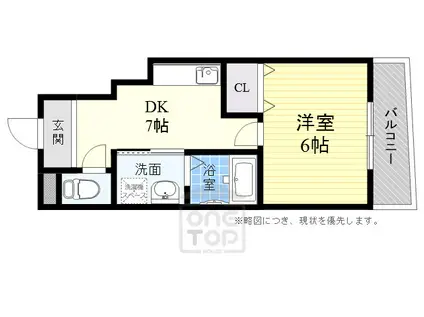 リーフジャルダン富田駅前(1DK/1階)の間取り写真