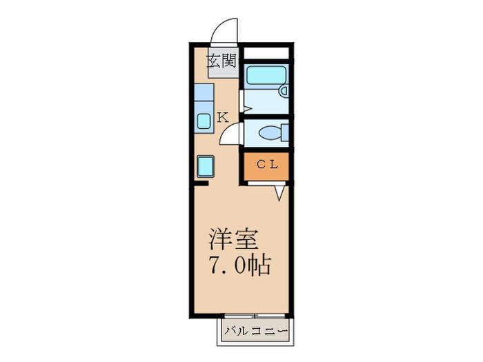 フォレストオオトリ(1K/1階)の間取り写真