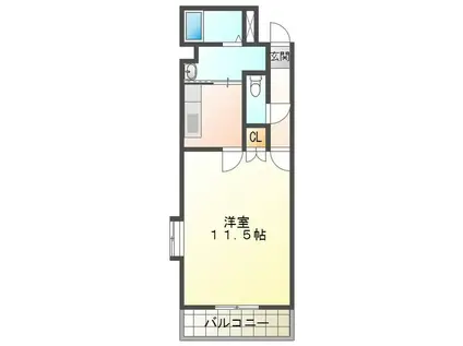 クリスタルハイツ(1K/2階)の間取り写真