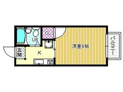 エステート松原I(1K/1階)の間取り写真