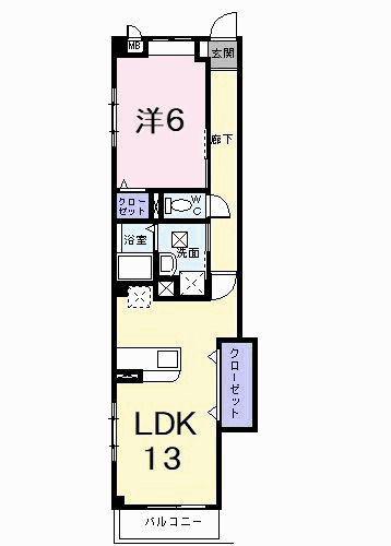 ＪＲ牟岐線 阿波中島駅 徒歩15分 2階建 築21年(1LDK/2階)の間取り写真
