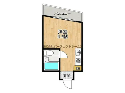 サンライズ枚方(ワンルーム/3階)の間取り写真
