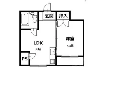シーアイマンション(1DK/2階)の間取り写真