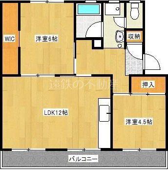 コーポラス三輪II(2LDK/3階)の間取り写真