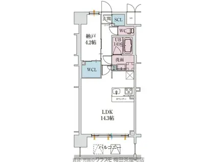 スプランディッド梅田グランノース(ワンルーム/8階)の間取り写真
