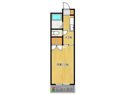 エトランゼ4(1K/2階)の間取り写真