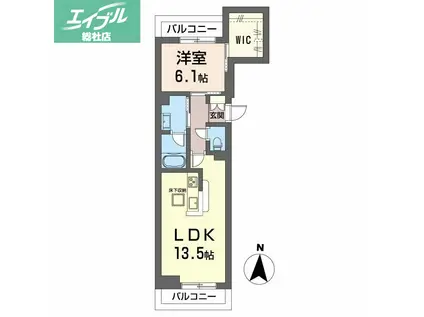 サンフェリーチェII(1LDK/1階)の間取り写真