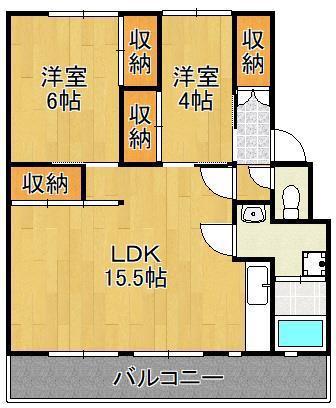 サルヴァトーレ本城(2LDK/5階)の間取り写真