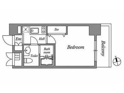 HF東新宿レジデンス(1K/4階)の間取り写真