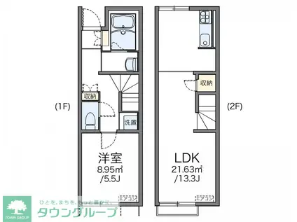 レオネクストヴィラージュ(1LDK/1階)の間取り写真