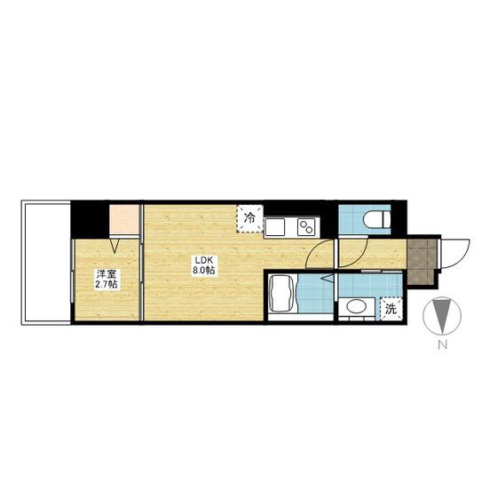 グランディール住吉(1LDK/4階)の間取り写真