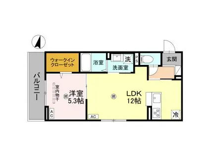 ボヌールメゾンKASUGAII(1LDK/3階)の間取り写真