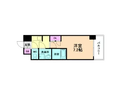 S-RESIDENCE大和田ALINE(1K/13階)の間取り写真