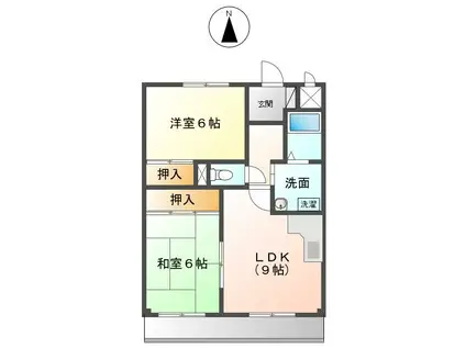 メゾンけやき(2LDK/2階)の間取り写真