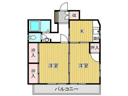 京都池園(2K/4階)の間取り写真