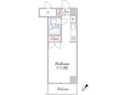 ティーズ エコ川崎(ワンルーム/9階)の間取り写真