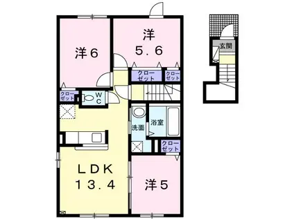 フォルテシモV(3LDK/2階)の間取り写真