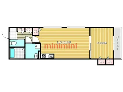 クリエオーレ太田I(1LDK/2階)の間取り写真