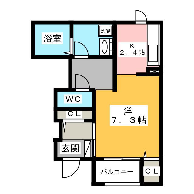 コンフォートビブレ(1K/1階)の間取り写真