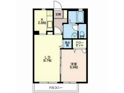 ベルフォンテーヌ(1LDK/2階)の間取り写真